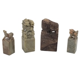 Grouping of Chinese Soapstone Sculptures
