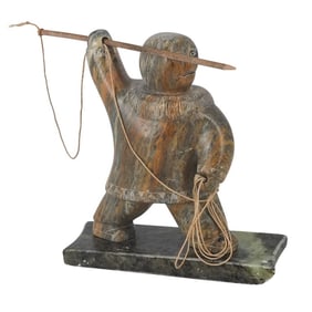 Vintage Eskimo Inuit Sculpture by Rollyn Oquilluk