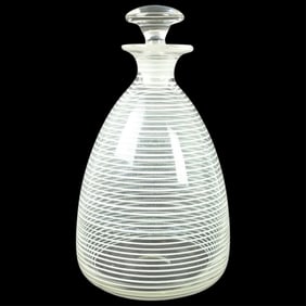 Vintage Striped Glass Decanter