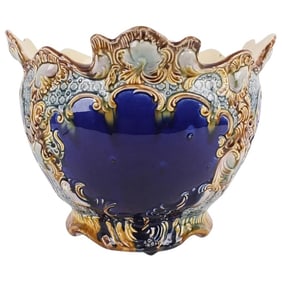 Antique Majolica Pottery Planter / Jardinière