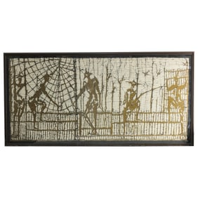 Large Framed Papua New Guinea Batik Painting