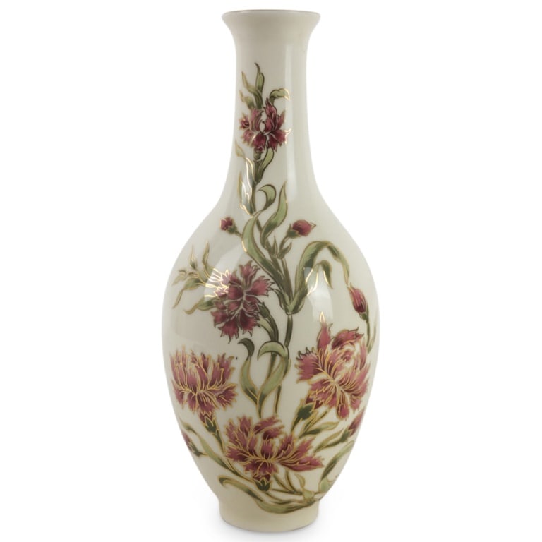 Vintage Zsolnay Porcelain Vase: Vintage Zsolnay Hungarian Porcelain Vase. Signed and numbered on the base. Measures 10-1/4" x 5-1/2". Condition: Good condition. Estimate 50 - 150 Domestic shipping Third party