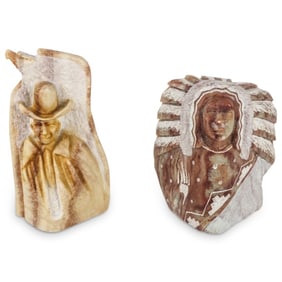Grouping of Native American Alabaster Sculptures