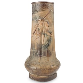 Vintage French Art Nouveau Plaster Vase