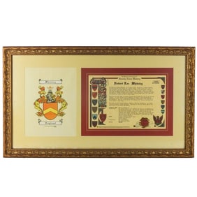 Framed Whiteley Family Land Document