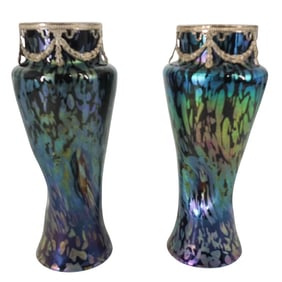 Pair of Loetz Art Nouveau Glass Vases