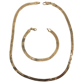 Vintage Italian 14K Necklace & Bracelet