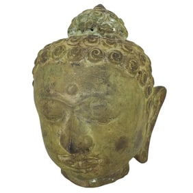 Antique Chinese Bronze Buddha Head