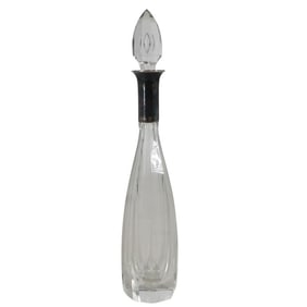 Vintage English Bottle Vase w/ 800 Silver Mount