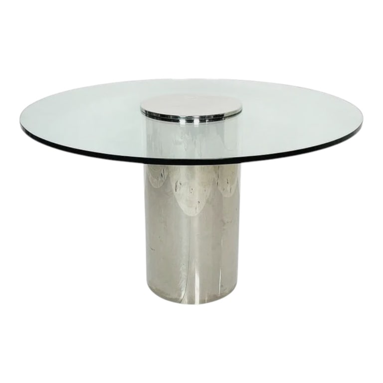Attrib: Pace Chrome and Glass Dining Table (1 of 4)