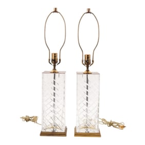 Pair of Baccarat Crystal Lamps
