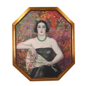 Art Deco Period Oil/Canvas "Portrait of a Woman"