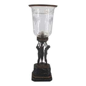Large neoclassical style hurricane lamp