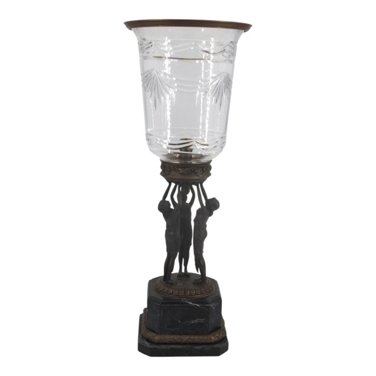 Large neoclassical style hurricane lamp (1 of 4)
