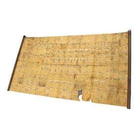 Chinese Gold Ground Silk Embroidered Textile