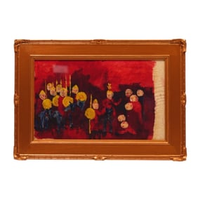 Manner of Ghada Amer Mixed Media "Figures"