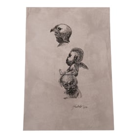 Attributed To: Roberto Fabelo Ink on Paper Sketches