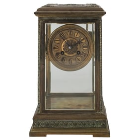 19th C. French Bronze Mantle Clock