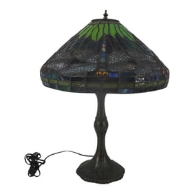 Vintage Tiffany Style Stained Glass Lamp