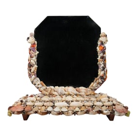 Vintage Shell Encrusted Vanity Mirror