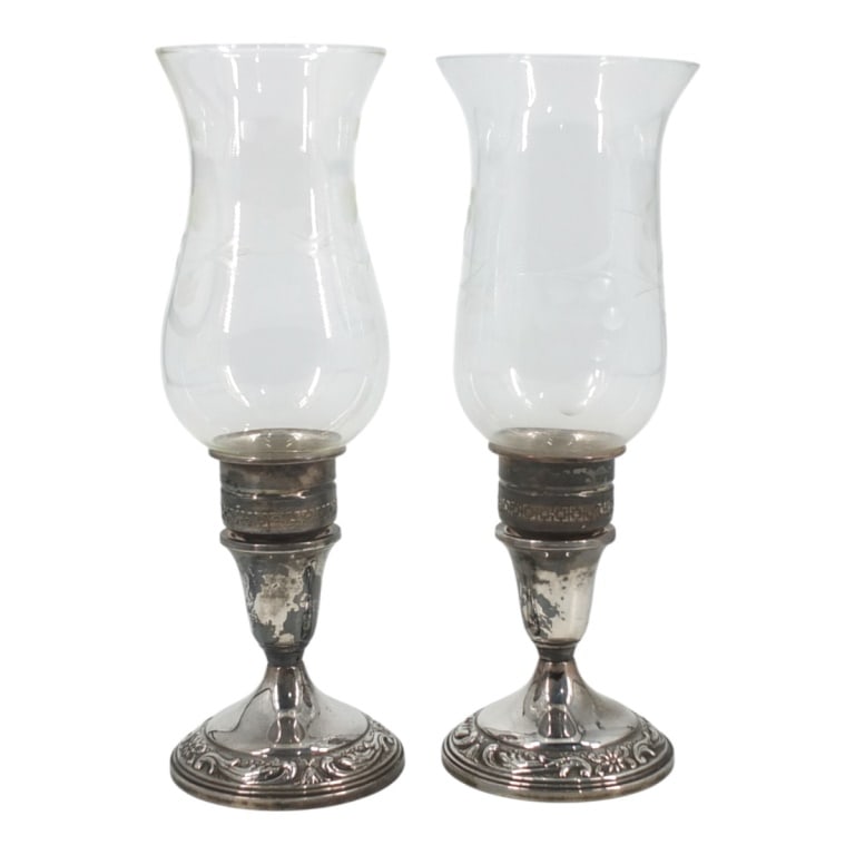 Pair of Towle Weighted Sterling Candle Holders (1 of 4)