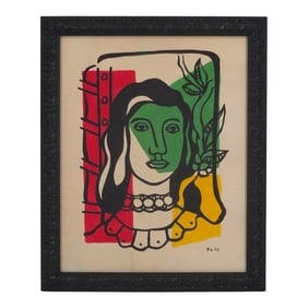Attributed to: Fernand Leger Gouache "Woman"