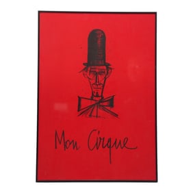 After Bernard Buffet Lithograph "Mon Cirque"