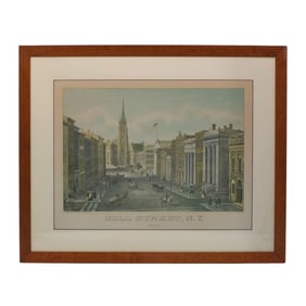 Aug Kollner Colored Litho "Wall Street, N.Y. 1847"