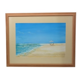 Solomon Rabinowitsch Watercolor "Beachscape"
