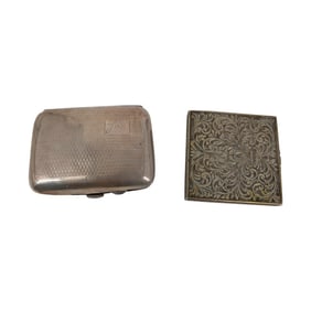 Antique Silver Cigarette Case & Compact