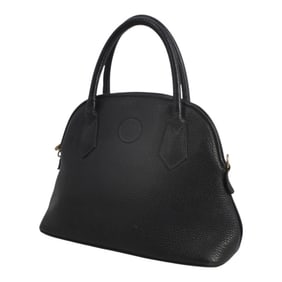 Black Fendi Pebbled Leather Selleria Dome Satchel