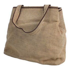 Prada Beige Linen Tote Bag