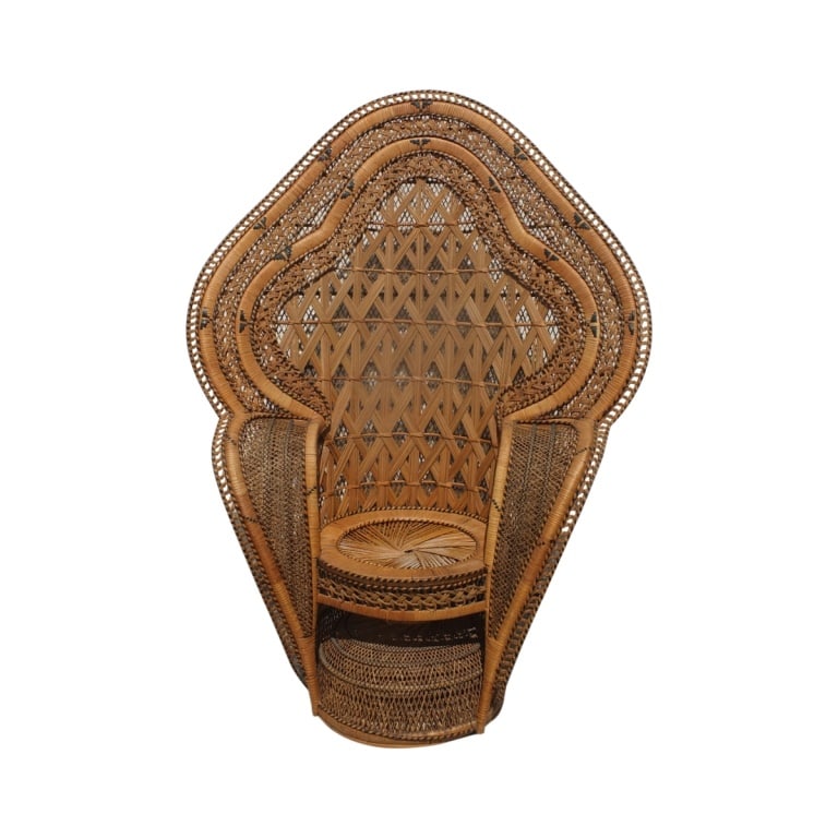 Vintage King Cobra Wicker Peacock Chair (1 of 8)