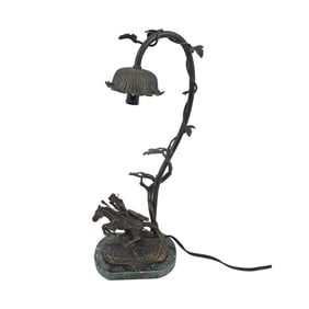Cast Bronze Lamp After Remington "Cheyenne"