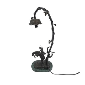 Cast Bronze Lamp After Remington "Bronco Buster"