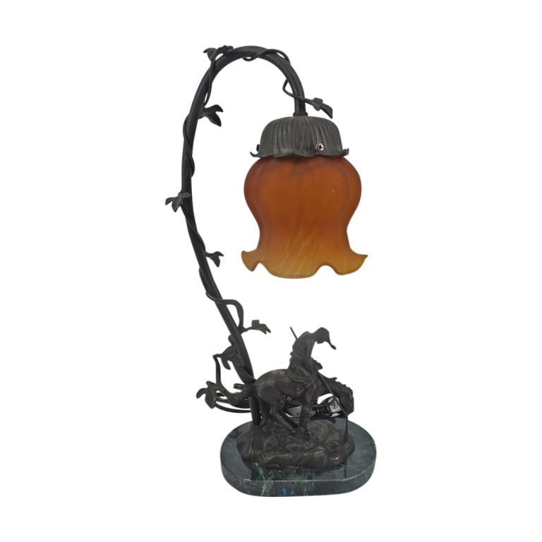 Cast Bronze Lamp After Fraser "End of Trail" (1 of 8)