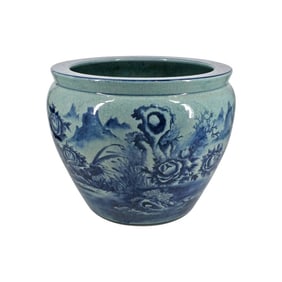 Chinese Blue & White Crackle Glaze Jardiniere