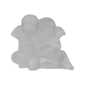 Lalique Frosted Petite Twin Cherubs Figure