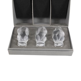 Lalique Crystal "3 Wise Monkeys" in Box