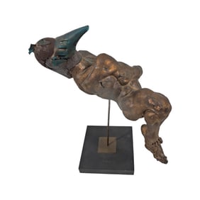 Vintage Surrealist Bronze Figural Sculpture