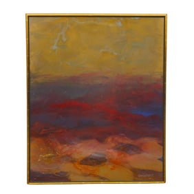 Large Abstract Oil on Board Signed and Dated 1989