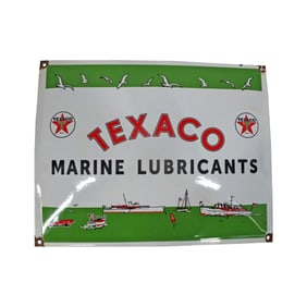 Porcelain Metal Sign "Texaco Marine Lubricants"