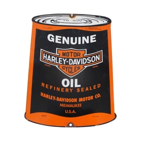 Porcelain Metal Sign "Harley Davidson Genuine Oil"