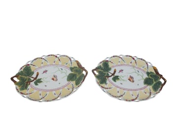 Pair Chelsea House Majolica Style Platters
