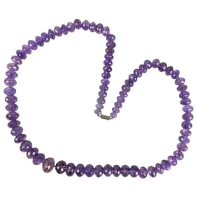 Vintage Faceted Amethyst Single Strand Neck