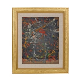 Hans Hartung Mixed Media on Paper "Abstract"