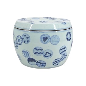 Chinese Blue & White Porcelain Lidded Pot