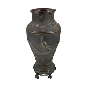 Large Early 20th Century Japanese Bronze Vase