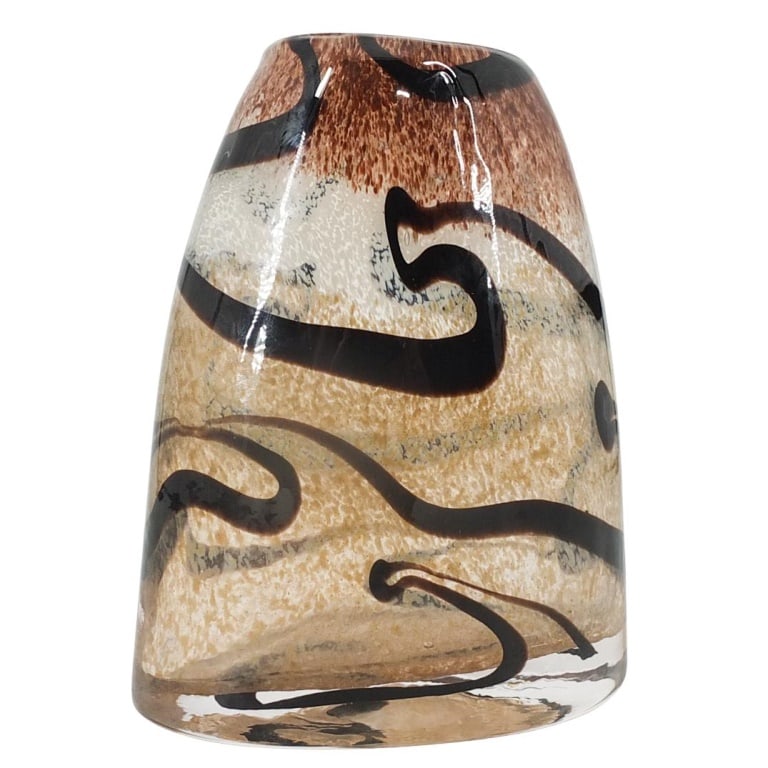 Vintage Murano Art Glass Vase: Vintage Murano Art Glass Vase. Unsigned. Measures 7-1/4" x 5-3/4". Condition: Good condition. Estimate 50 - 150 Domestic shipping Third party