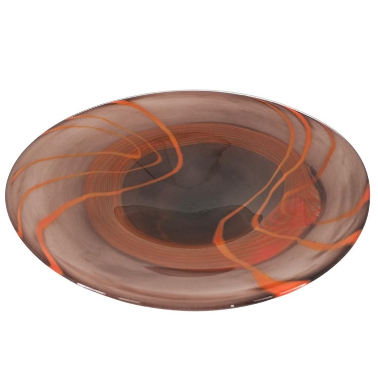 Large Murano Centerpiece Bowl: Large Murano Glass Centerpiece Bowl. Measures 4-1/2" x 17-3/4". Condition: Good condition. Estimate 150 - 250 Domestic shipping Third party